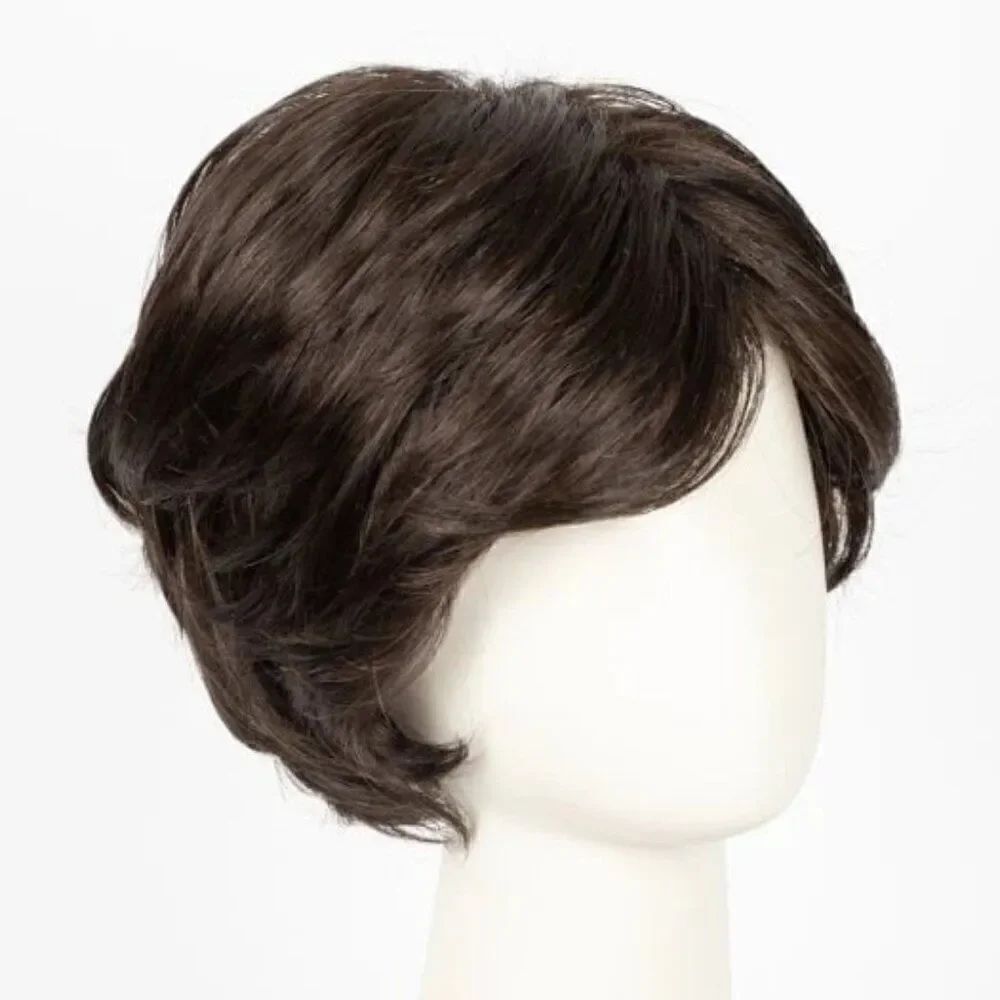 Tony of Beverly Hills Brunette Brown Short Layered Cut Wig. EUC! Wispy Bangs